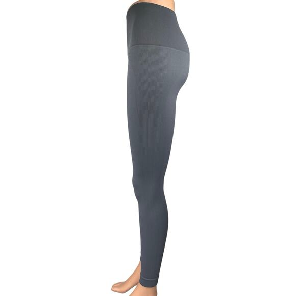 Set Active Blue Gray Skinny Leg Mid Rise Activewear Yoga Gym Leggings Pants Sz S - Picture 2 of 4